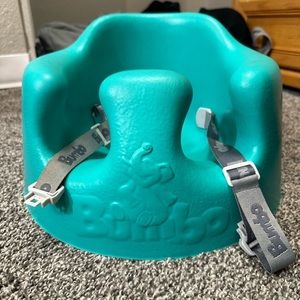 BUMBO Baby Floor Seat Adjustable Safety Restraint Strap Blue Teal Sitting Chair